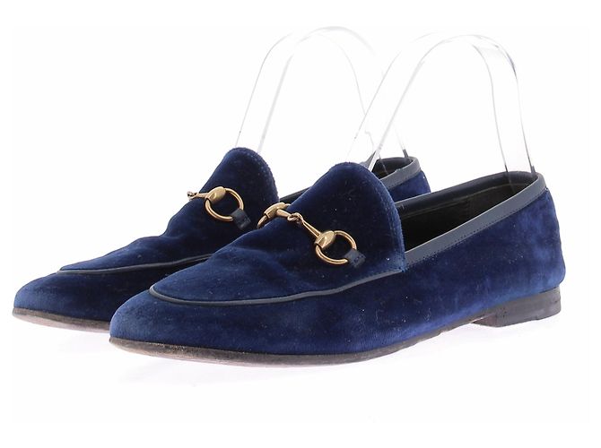 Gucci Mocassini blu in velluto