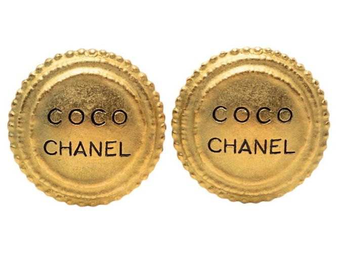 Timeless Orecchini a Clip Logo Coco Chanel D'oro 