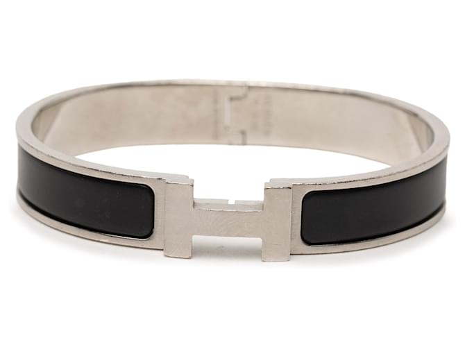 Hermès Black Narrow Enamel Clic H Bracelet PM 