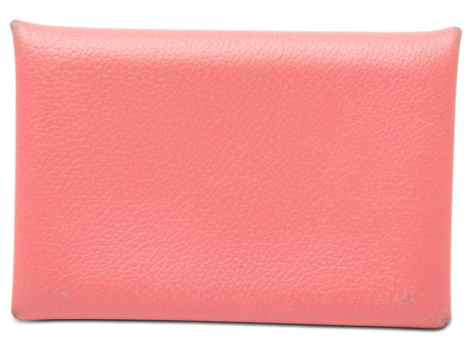 Tarjetero Calvi en cabra Mysore rosa de Hermès