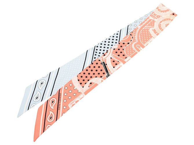 Bufanda de seda Twilly Eperon d'Or naranja de Hermès Melocotón