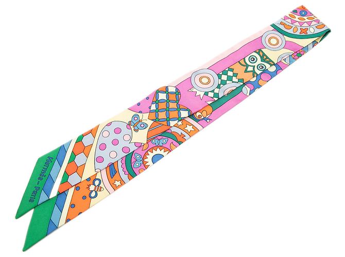 Foulard in seta Twilly Les Murmures De La Foresta Hermès Rosa