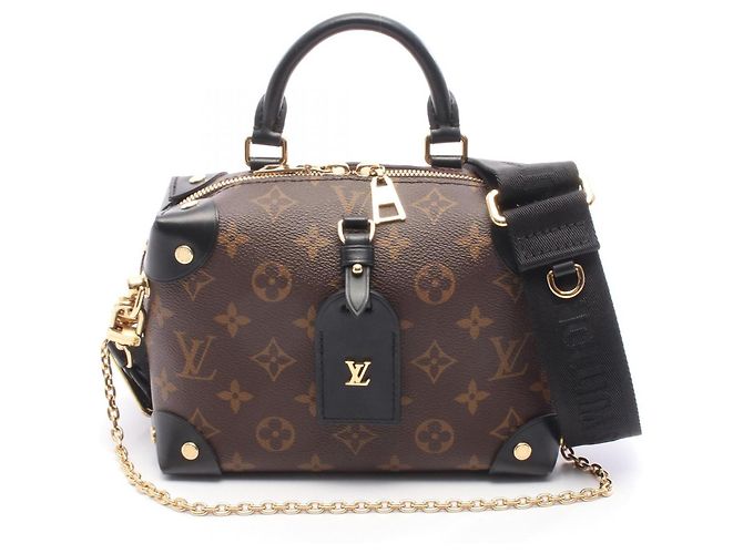 Handtasche Petite Malle Souple Louis Vuitton Braun Schwarz Monogramm