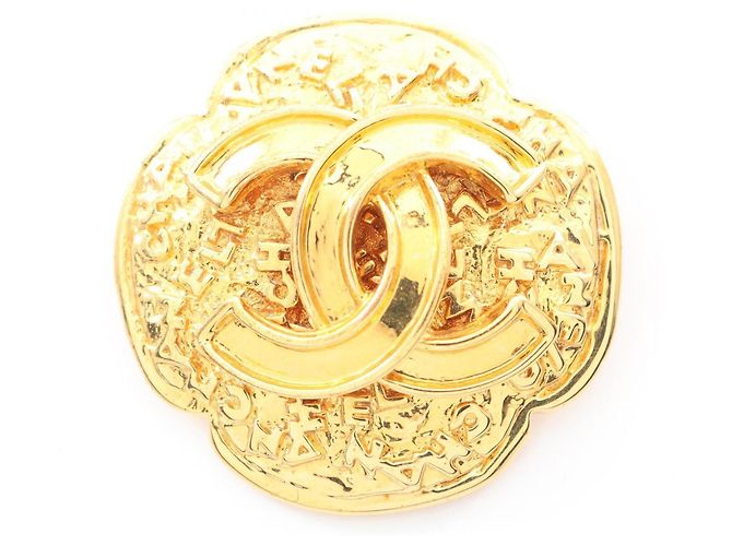 Spilla placcata in oro con il logo Coco di Chanel D'oro