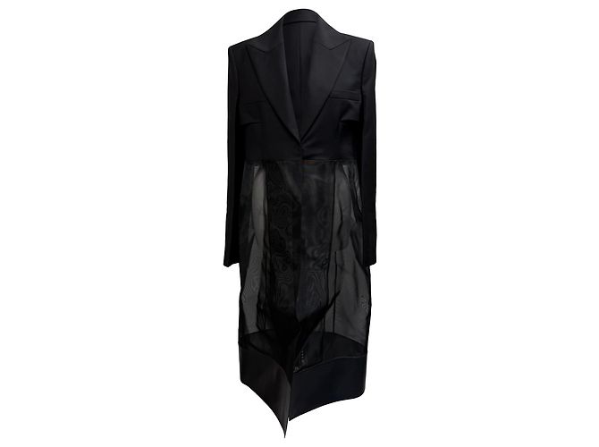 Givenchy Cut-Out Tailored Coat in Black Wool