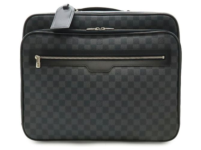 Borsa da viaggio pilota Damier Graphite Louis Vuitton Nero