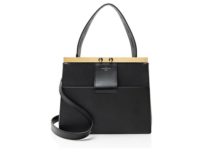 Louis Vuitton Taiga Leather City Frame Top Handle Black