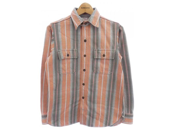 Autre Marque Camicia in cotone Warehouse Marrone Arancione