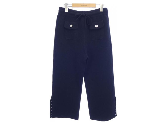 Pantalones de cachemira Chanel Azul Azul marino