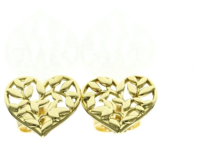 Tiffany & Co Boucles d'oreilles en forme de cœur avec feuilles d'olive Tiffany Doré