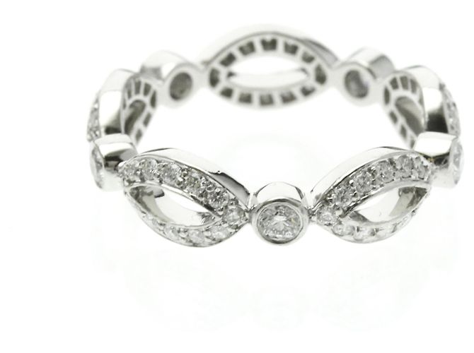 Tiffany & Co Tiffany Offene Marquise-Diamantring Silber