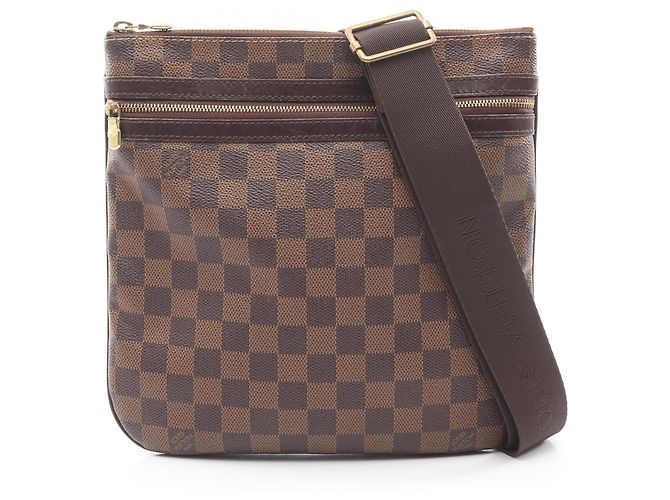 Borsa a Spalla Pochette Bosphore Louis Vuitton Marrone Damier ebene
