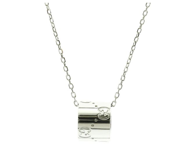 Collar Péndulo Icon Gucci en Oro Blanco de 18K Plata
