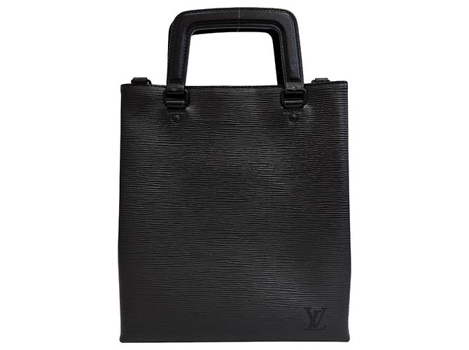 Sac à main en cuir Epi Louis Vuitton Noir