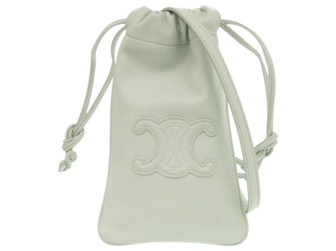 Céline Pochette à téléphone à cordon Triomphe de Celine Vert clair