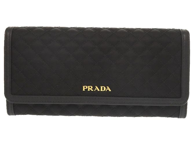 Prada Quilted Long Wallet Black