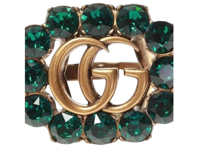 Anello Gucci in bronzo e cristallo Verde