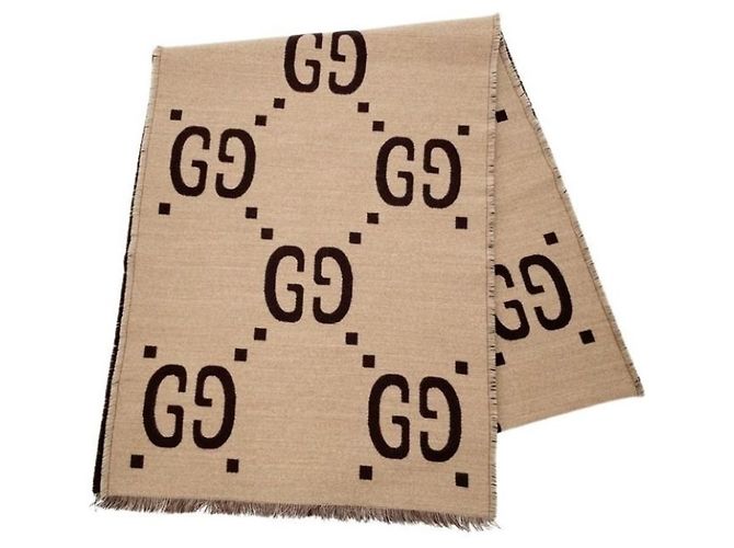 Sciarpa Gucci GG Jacquard in Beige e Marrone