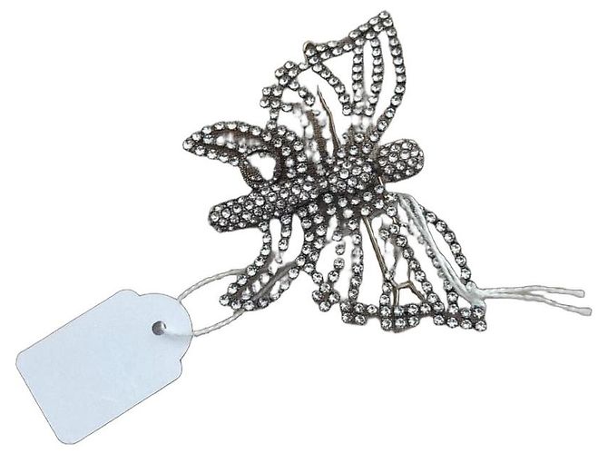 Gucci Tiara de strass na cor prata