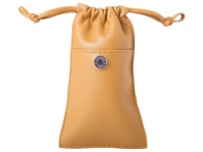 Hermès Pilo Phone Case in Milo Lambskin Golden Yellow