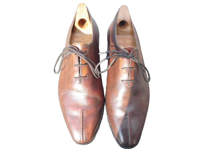 Richelieu 3 occhielli Berluti misura 6/5 40,5 senza forme per scarpe Marrone