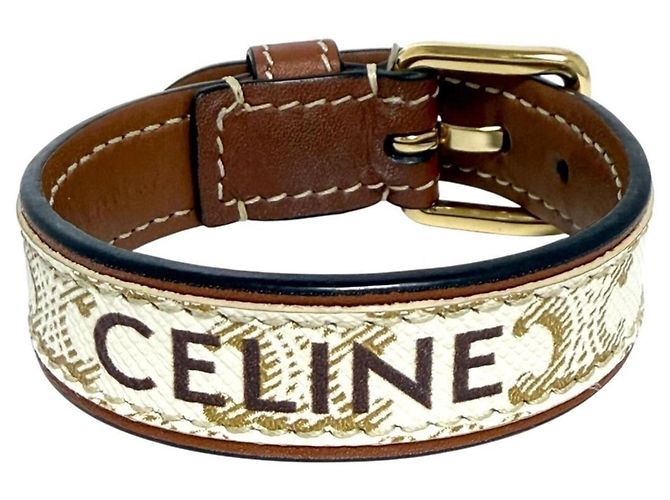 Céline Pulseira de couro feminina Celine