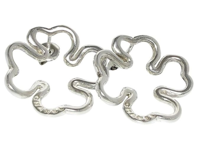 Orecchini a forma di quadrifoglio in argento Chanel