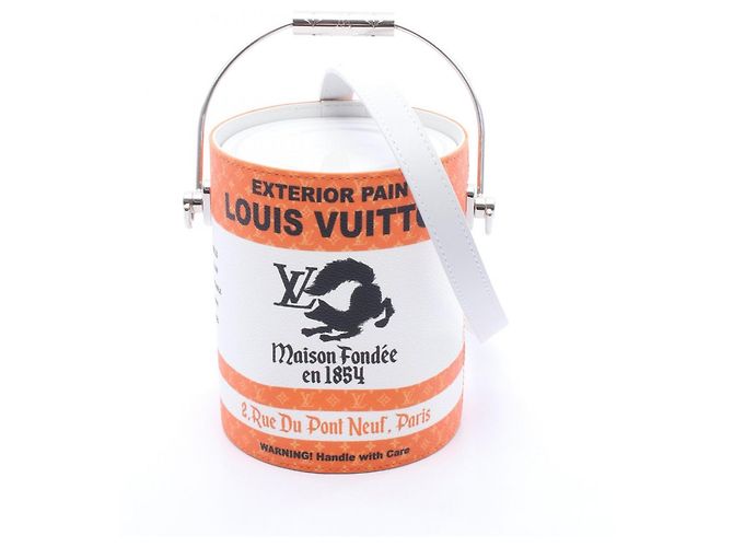 Sac à main 2-en-1 Louis Vuitton LV Paint Can Noir Blanc Orange