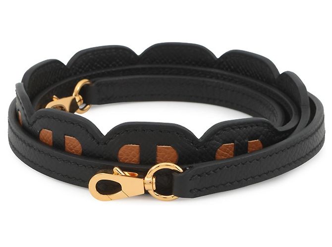 Alça de Ombro Mini Maillon da Hermès Preto
