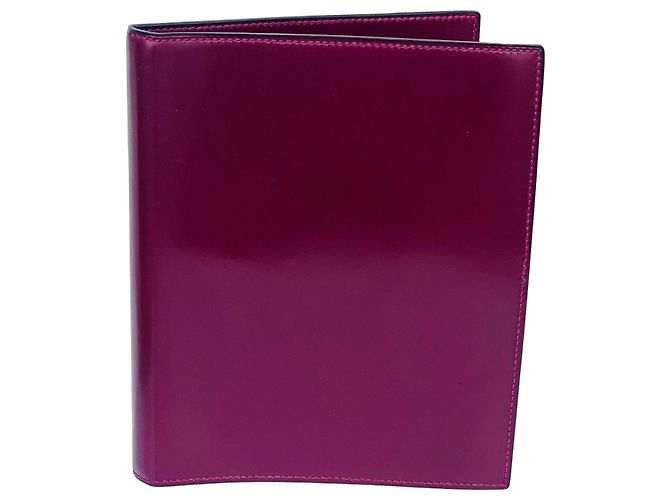 Funda de agenda Hermès de cuero burdeos