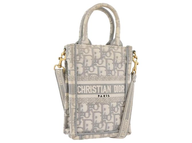 Borsa libro verticale in tela Trotter Christian Dior Mini Borsa 2way Auth BAZ782A Marrone D'oro