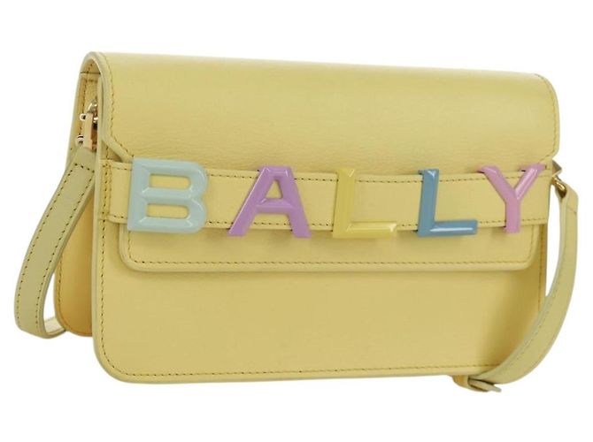 BALLY Bolsa de couro com logo BALLY limitada a 30 itens dourado amarelo Auth am11184SM