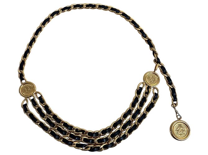 Cintura a catena placcata oro Chanel degli anni '90