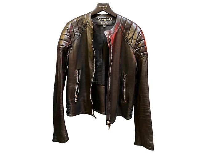 Gucci Black Leather Biker Jacket