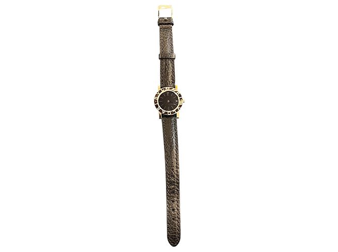 Reloj Bulgari negro con correa de cuero