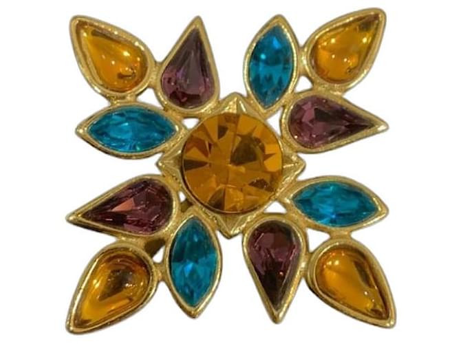 Yves Saint Laurent Broche YSL avec pierres précieuses 