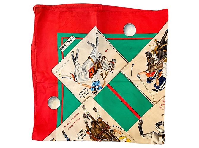 Bufanda de seda Hermès LE MONDE DU POLO 
