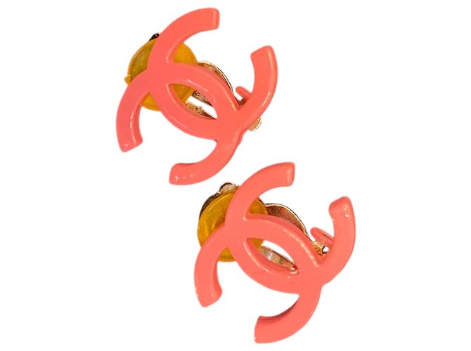 Orecchini Chanel Double C Rosa