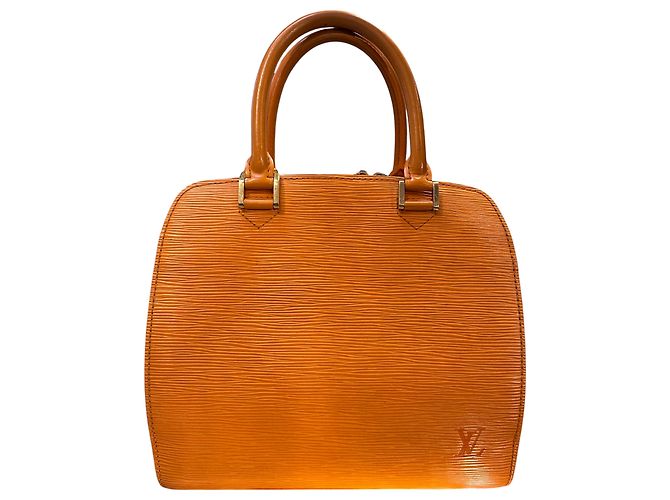 Bolso de mano de cuero Epi marrón Louis Vuitton