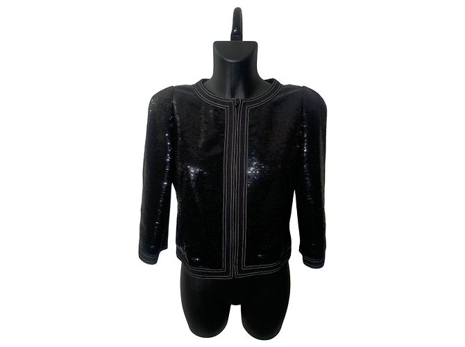 Timeless Chanel 2013 Paris Versailles Black Sequins Jacket