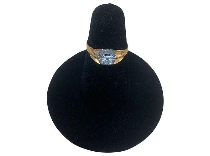 Autre Marque Small Ring in 18K Yellow Gold and Platinum