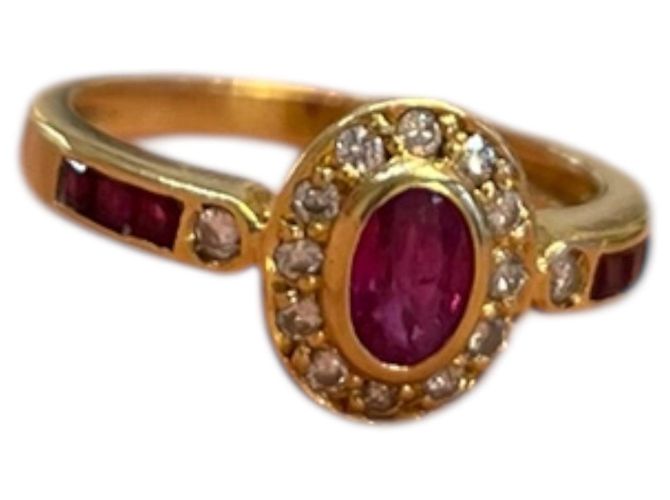 Autre Marque French 60's Pompadour' ring in 18K yellow gold