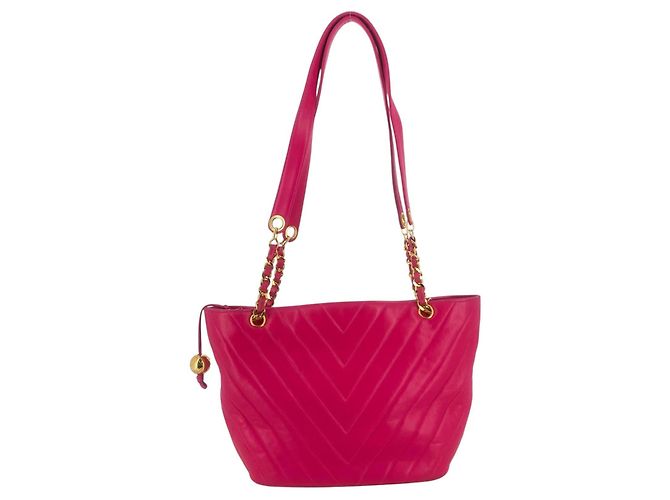 Chanel 1991-1992 Chevron Lammleder Tote