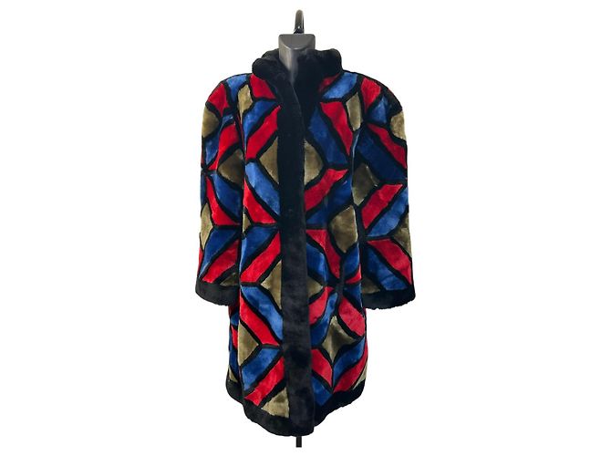 Christian Dior Multicolor Fur Coat (Frederic Castet '70s)