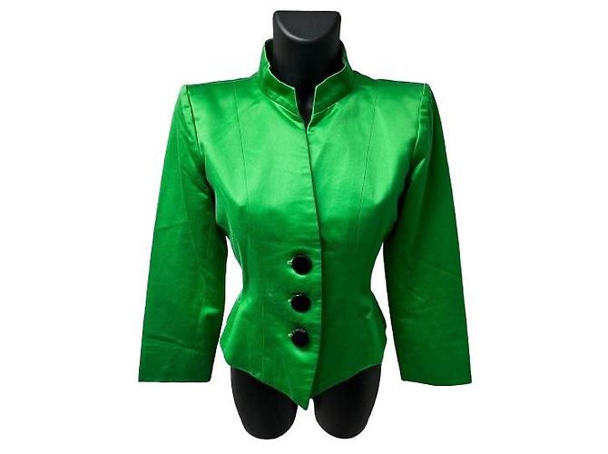 Giacca in satin verde Yves Saint Laurent