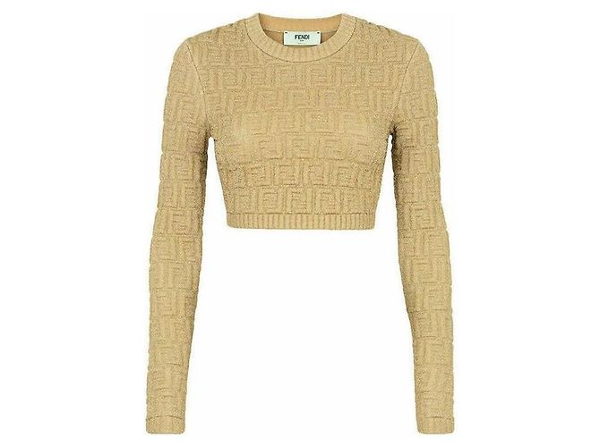 Fendi Gold Embossed FF Top in Lurex