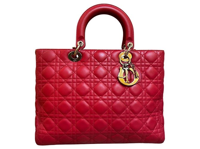 Borsa Lady Dior in pelle rossa