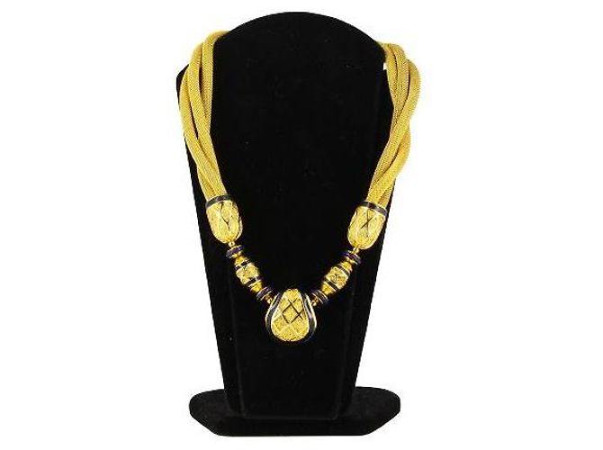 Colar Balenciaga dourado e azul