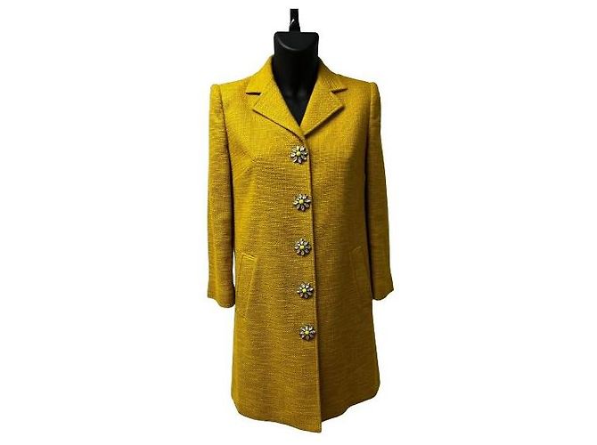 Dolce & Gabbana Abrigo Amarillo Dolce&Gabbana con Botones de Flores