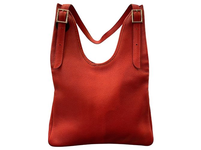 Bolsa de couro vermelho Hermès